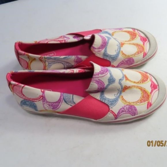 Coach Shoes - Coach Kaycee Poppy Dream Signature C Sneakers size 7 NWOT bright colors slip ons